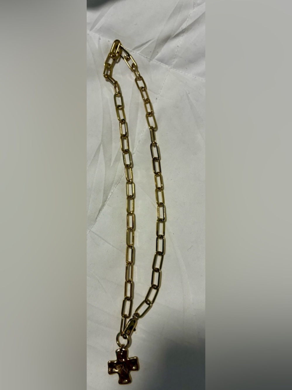 JAMES MICHELLE Gold Paperclip Chain Necklace with Cross Pendant - Women Jewelry - Picture 2 of 6